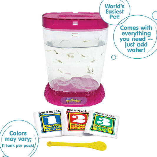 Sea-Monkeys® Ocean Zoo Neon - World's Only Instant Pets® - Assorted Colors - Brine Shrimp (Pack of 1)