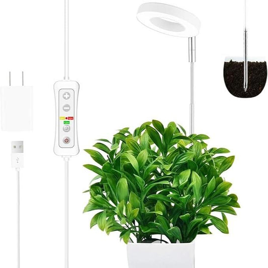 LSP Plant Grow Light, LED Growing Light Full Spectrum for Indoor Plants, Height Adjustable, Automatic Timer, 5V Low Safe Voltage, Ideal for Small Plants. Sea-Monkeys BrineShrimp