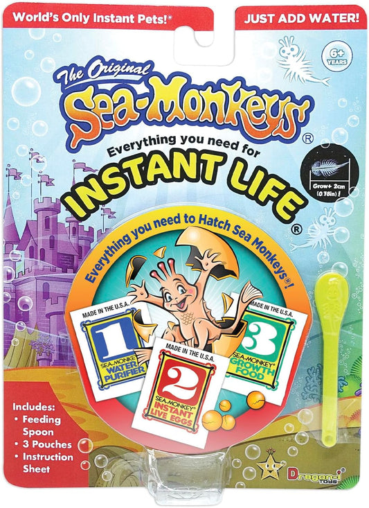 Sea-Monkeys® Instant Life - World's Only Instant Pets® - Ages 6+ (Pack of 1) Black Eye Brine Shrimp for Aquarium