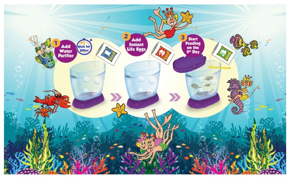 Sea-Monkeys Magic Castle - World's Only Instant Pets® - Ages 6+ (Pack of 1) Black Eye Brine Shrimp Aquarium
