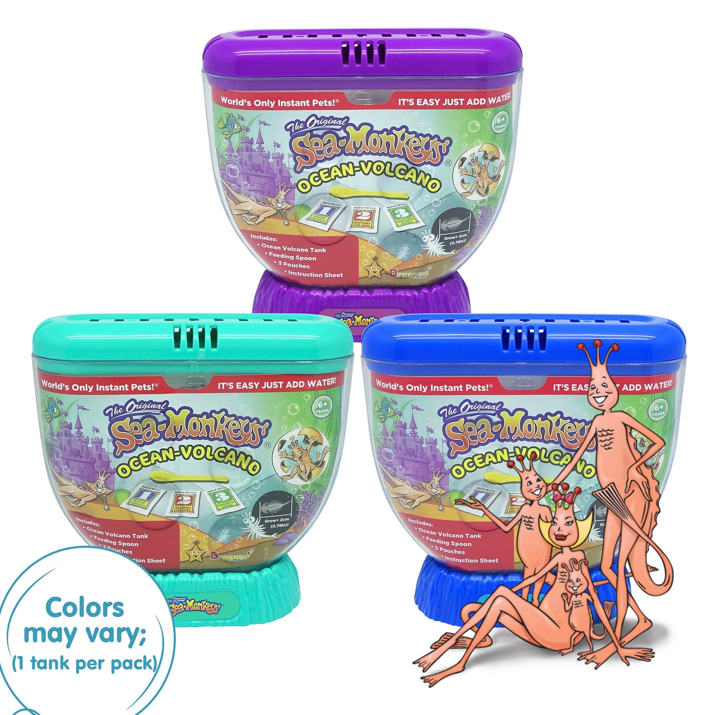 Sea-Monkeys® Ocean Volcano - World's Only Instant Pets® - Assorted Colors - Ages 6+ (Pack of 1)