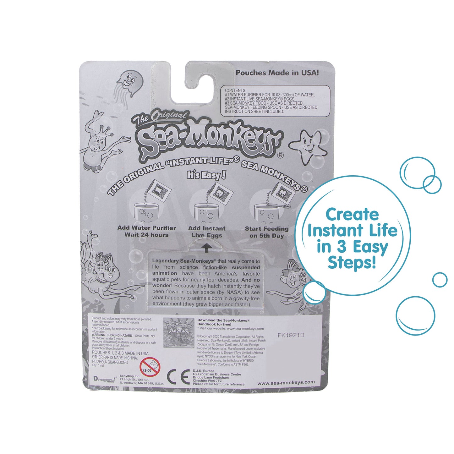 1-Gallon Sea-Monkey Pouch Package World's Only Instant Pet Toy - Ages 6+  Brine Shrimp Aquarium Kit