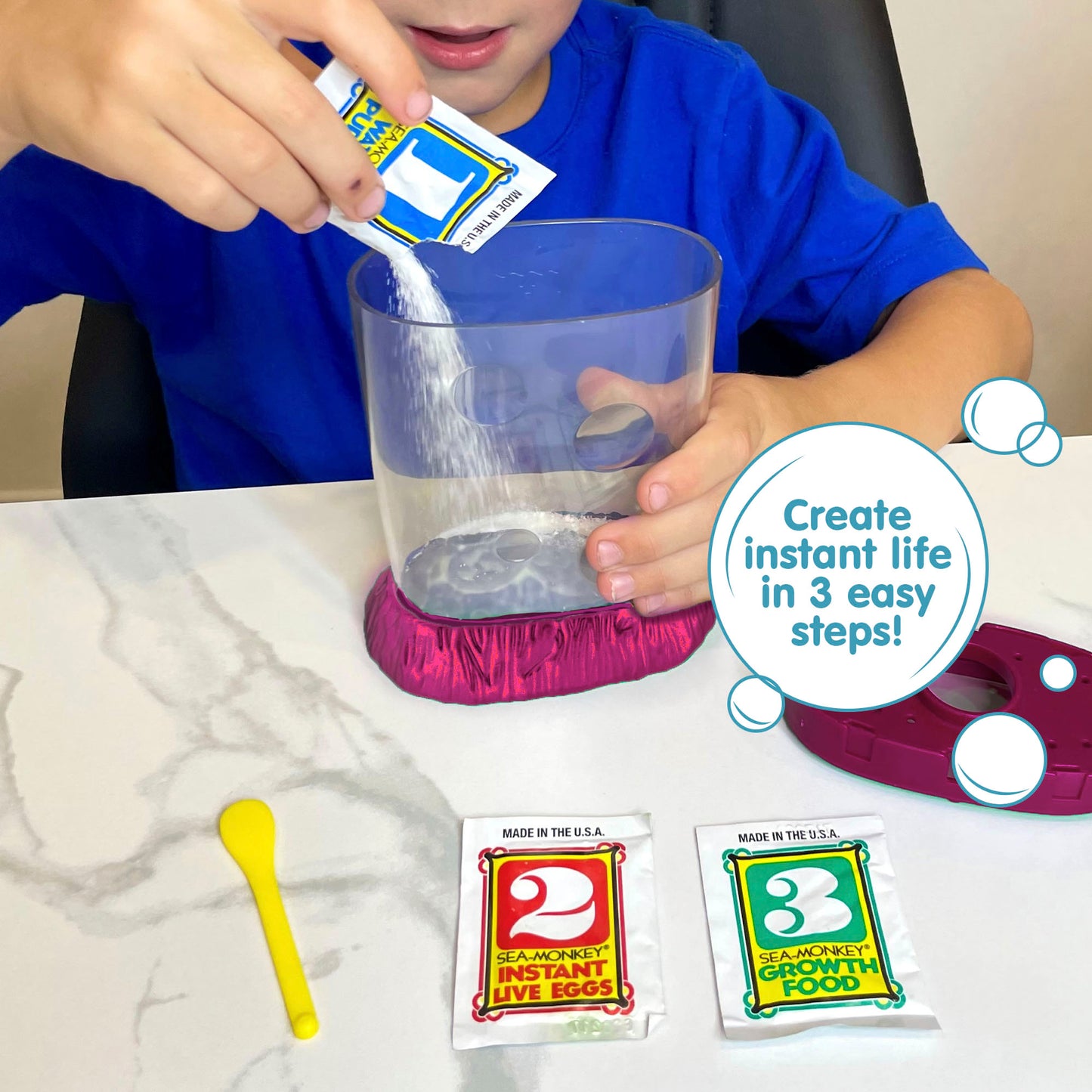 Sea-Monkeys® Ocean Zoo Neon - World's Only Instant Pets® - Assorted Colors - Brine Shrimp (Pack of 1)