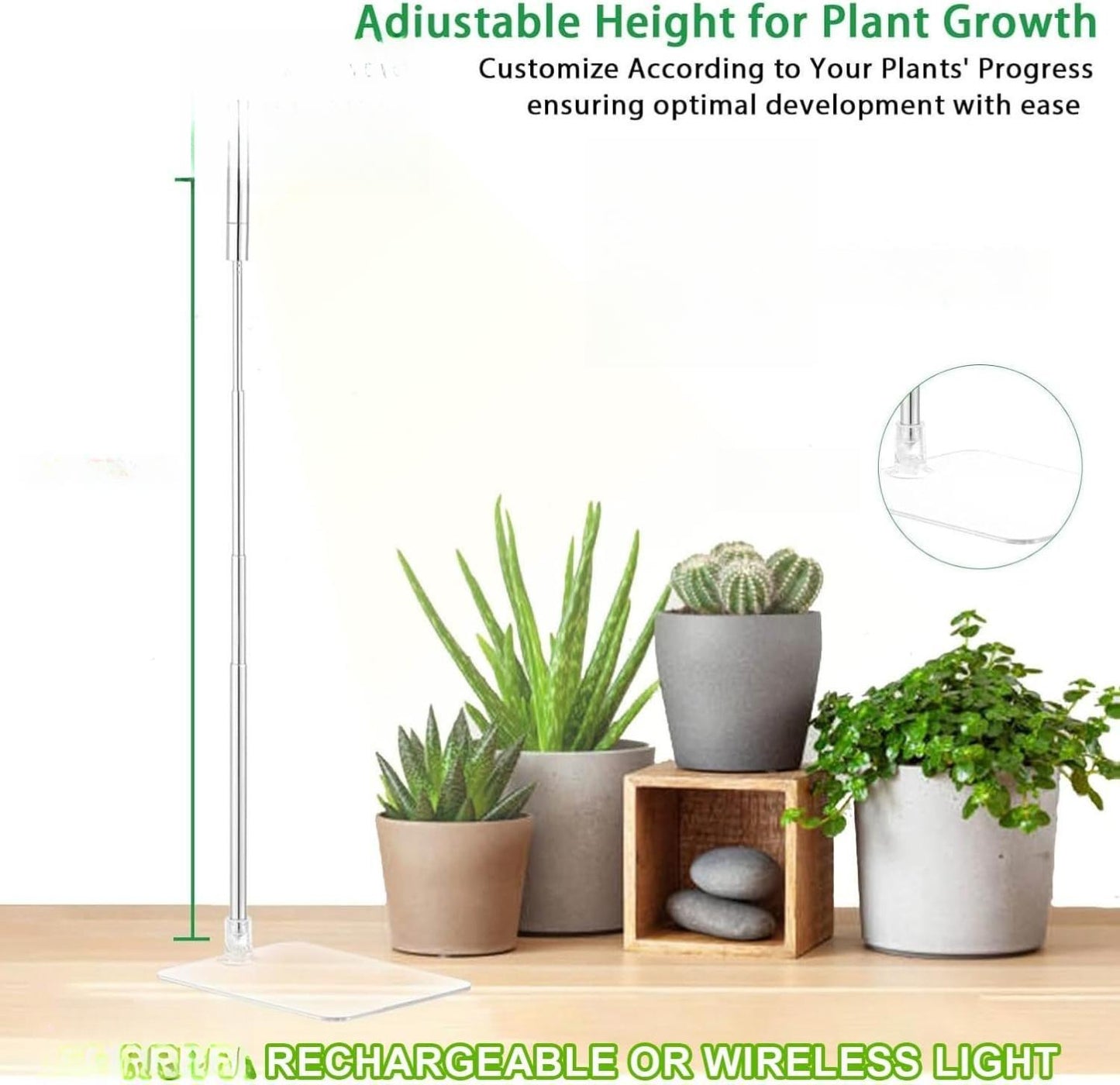 LSP Plant Grow Light, LED Growing Light Full Spectrum for Indoor Plants, Height Adjustable, Automatic Timer, 5V Low Safe Voltage, Ideal for Small Plants. Sea-Monkeys BrineShrimp