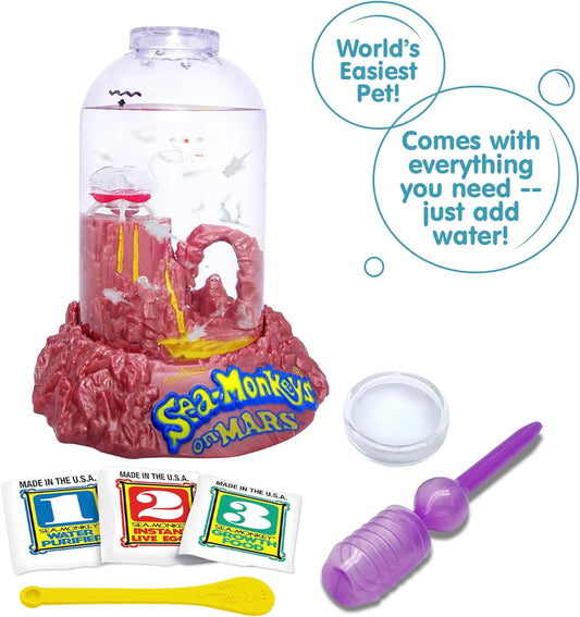 Sea-Monkeys® On Mars - World's Only Instant Pets® - Ages 6+ (Pack of 1) Black Eye Brine Shrimp Aquarium