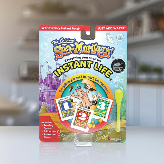 Sea-Monkeys® Instant Life - World's Only Instant Pets® - Ages 6+ (Pack of 1) Black Eye Brine Shrimp for Aquarium