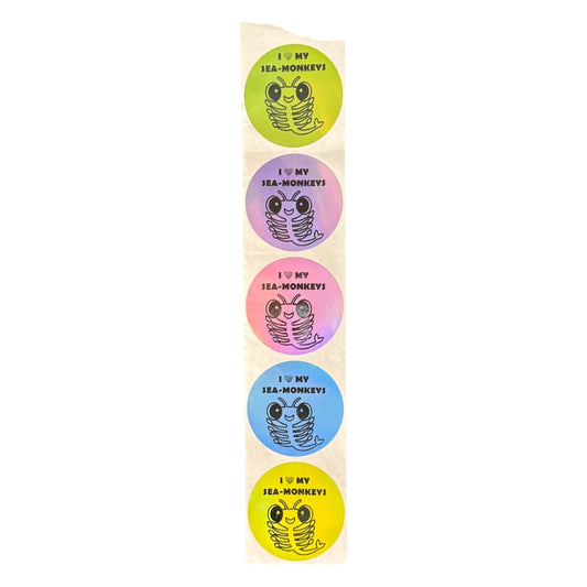 LSP "I Heart My Sea-Monkeys" Stickers 2" Random Color Little Sea-Pals